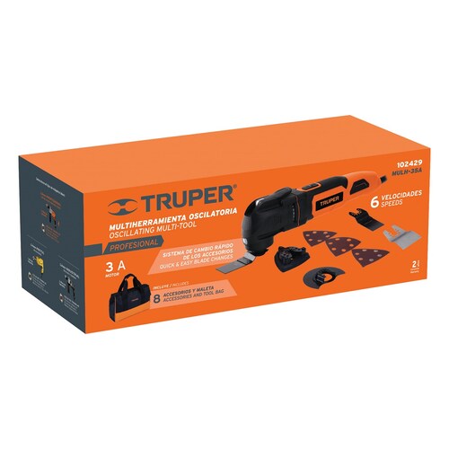 Multi herramienta profesional Oscilatoria de 350 W con 10 accesorios y maleta cortar raspar y lijar 