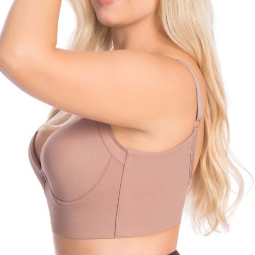 Brasier Colombiano Quita Rolllitos Alto Cubrimiento Fajate, Brasier Mujer Estilizador de Zona De Espalda