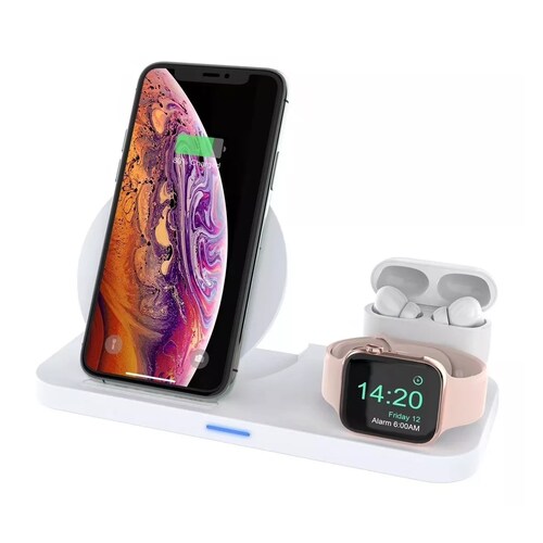 Estación De Carga Inalámbrica 3 En1 Para Dispositivos Apple Blanco