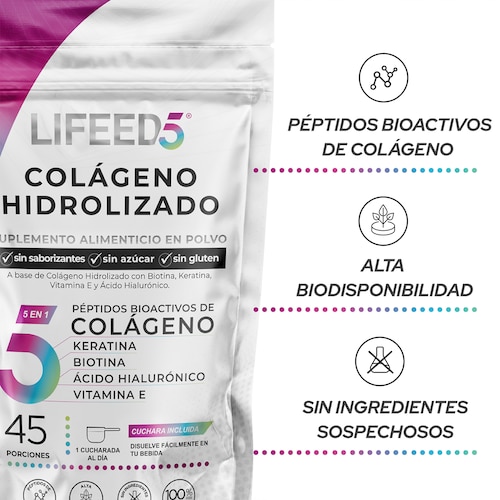 Suplemento en polvo Lifeed5 Lifeed Beauty Colágeno Hidrolizado en doypack de 405g