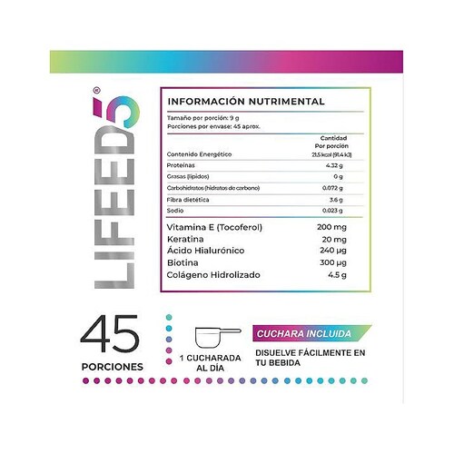 Suplemento en polvo Lifeed5 Lifeed Beauty Colágeno Hidrolizado en doypack de 405g