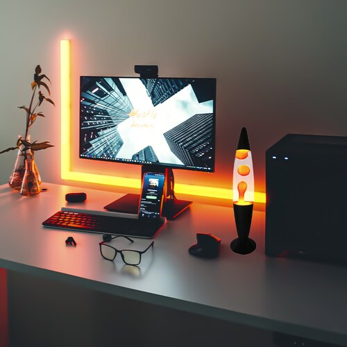 Lámpara de Lava Naranja Mil Luces