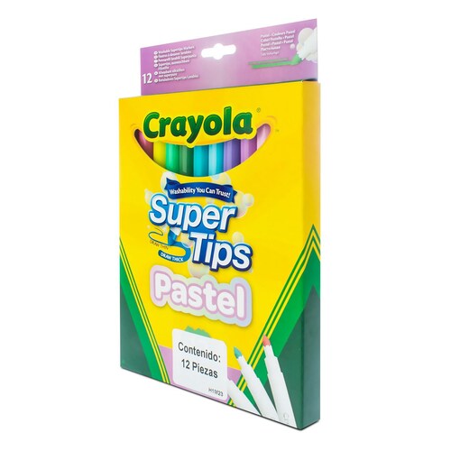 Plumones Crayola Super Tips Pastel 12 pzas