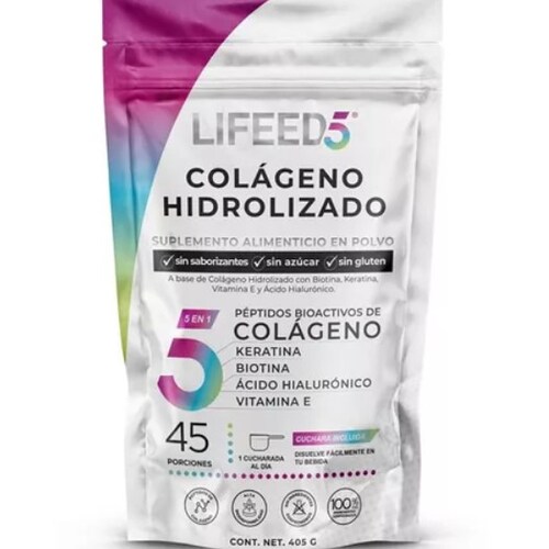 Suplemento en polvo Lifeed5 Lifeed Beauty Colágeno Hidrolizado en doypack de 405g