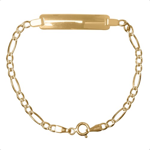 Pulsera Figaro Esclava Oro 10k Niño Italiano 14cm - 5.6mm.