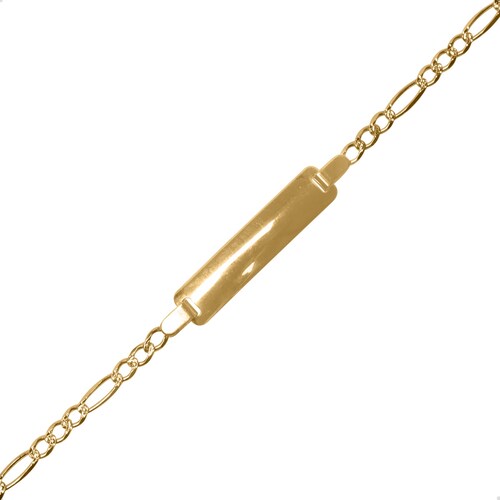 Pulsera Figaro Esclava Oro 10k Niño Italiano 14cm - 5.6mm.