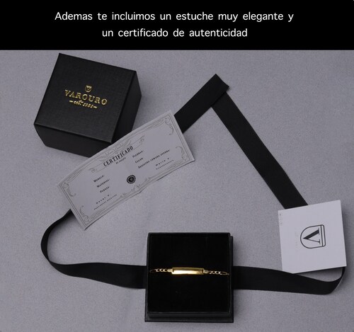 Pulsera Figaro Esclava Oro 10k Niño Italiano 14cm - 5.6mm.