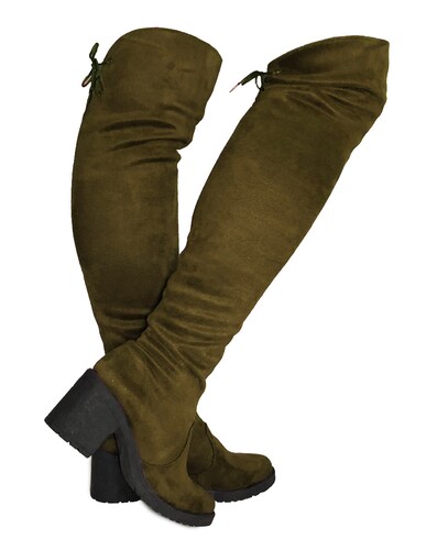 Bota Larga redonda de tacon para mujer, Nyxmart ®