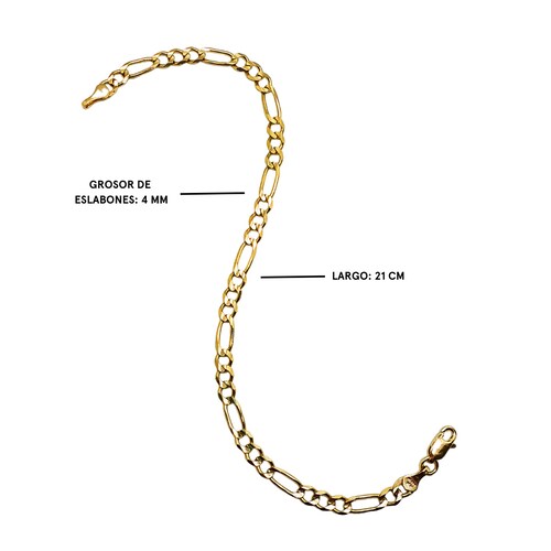 Esclava de oro 10k hombre estilo figaro con certificado y caja de regalo