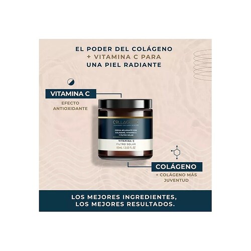 Crema Aclarante Facial 60ml Vitamina C Colageno Filtro Solar