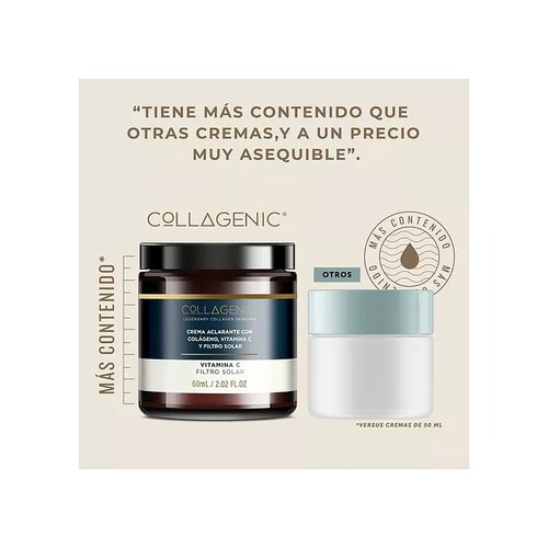Crema Aclarante Facial 60ml Vitamina C Colageno Filtro Solar