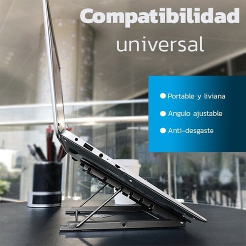 Base Soporte Para Laptop Ajustable de Aluminio Negro