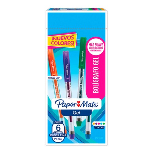 Boligrafos De Gel Paper Mate Cja Con 6 Piezas