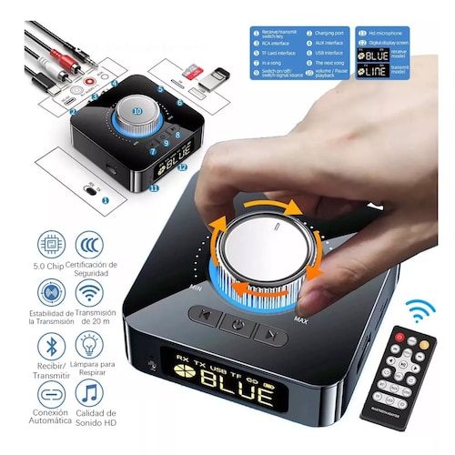 Bluetooth Transmisor/receptor Audio Estéreo 2 En 1 Adaptador