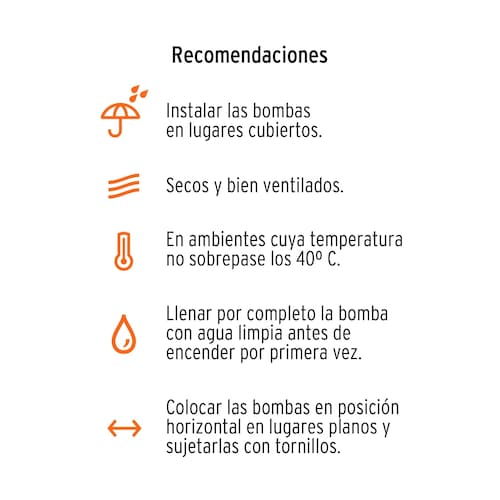Bomba periférica 1/2 HP, Truper , Altura máxima: 40 m , Flujo máximo: 40 L/min 