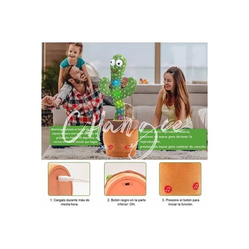 Cactus Bailarín Peluche Felpa Juguete Para Niños Recargable