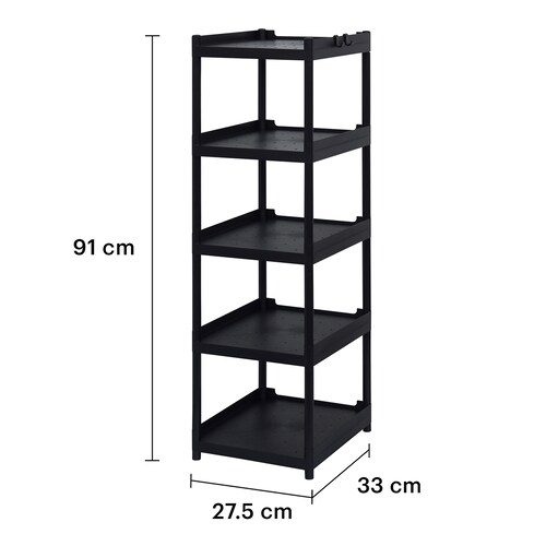 Estante  Anaquel Multiusos 5 Niveles , Plástico, Negro