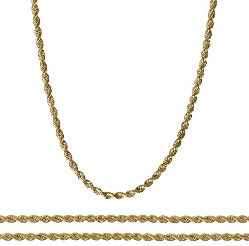Cadena Torzal Italiano Oro Sólido 10k Torsal | 55cm - 4mm.