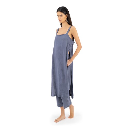 Top con tirantes Merkabá azul pastel algodón