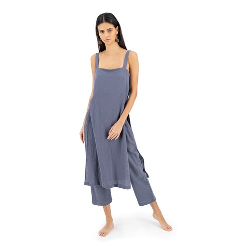 Top con tirantes Merkabá azul pastel algodón