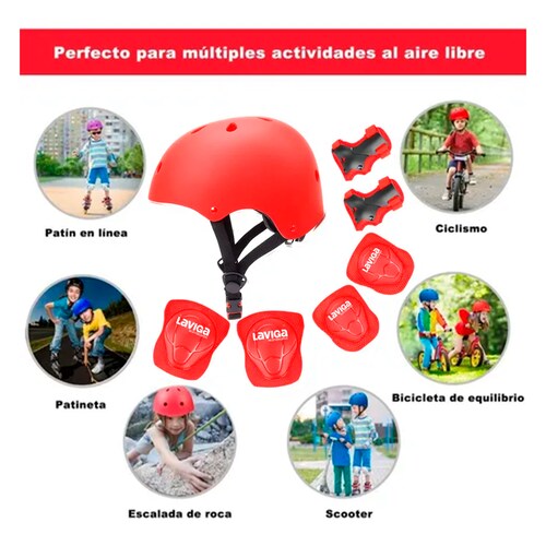 Kit Casco Protección Juvenil Rodilleras +muñequeras+ Coderas