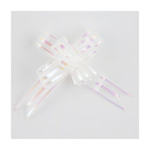 Moño Listón Mariposa Organza Chico 10 Pzas Blanco Selanusa