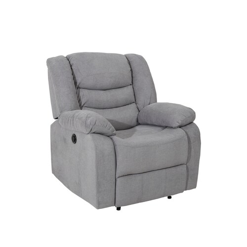 Sillón Reclinable Milán Eléctrico de Tela color Gris