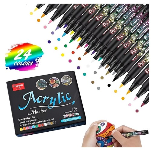 Marcadores Punta Plumones Pincel Acrílica Pincel 24 Colors.