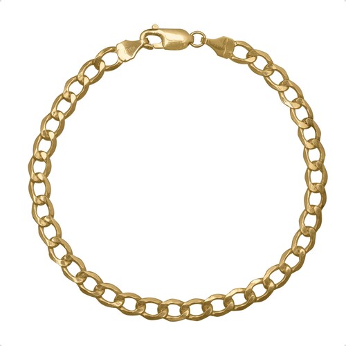 Pulsera Barbada Esclava Oro 10k Italiano 18cm - 4.8mm Italy.