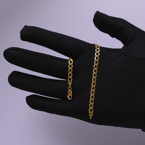 Pulsera Barbada Esclava Oro 10k Italiano 18cm - 4.8mm Italy.