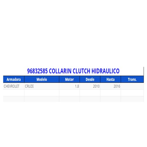 Collarín clutch hidráulico acdelco original para Cruze 2010-2016 