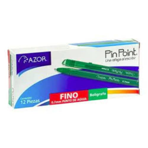 Bolígrafos Azor Punto Fino Color Verde 12 Piezas