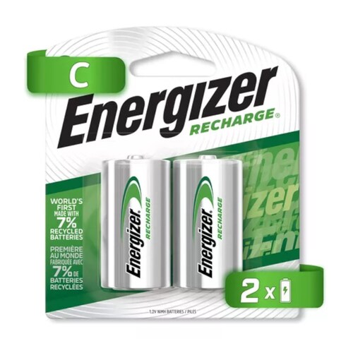 Pilas Baterías Energizer Recargables 2 piezas C 2500 mAh