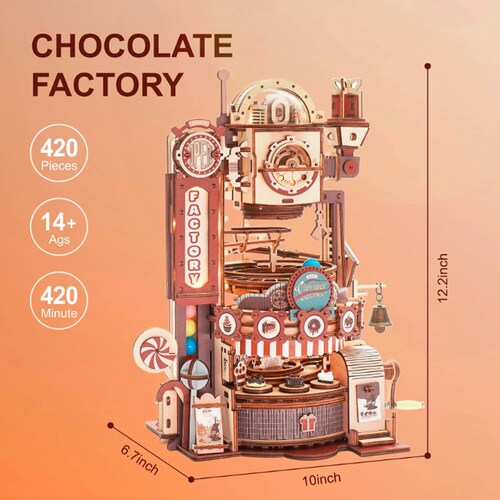 Rompecabezas Casa Miniatura Armable Fabrica De Chocolates Robotime.