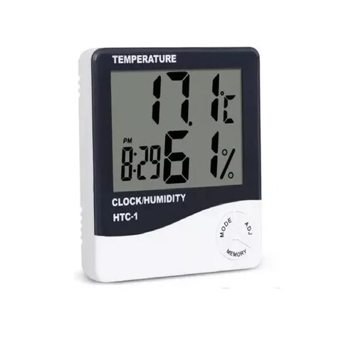 Higrometro Digital Termometro Medidor Humedad Reloj Alarma