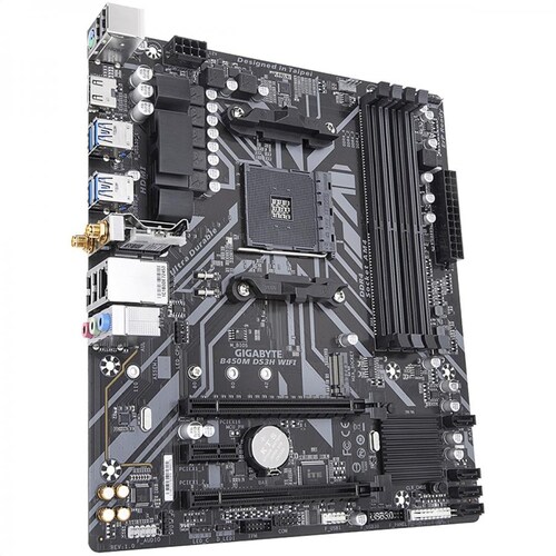 Tarjeta Madre GIGABYTE B450M DS3H WIFI BT 4xDDR4 2xPCI-E USB3 Socket AM4.