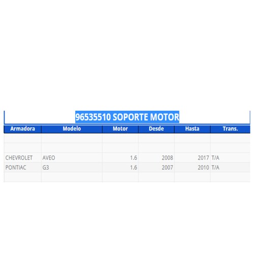 Soporte motor acdelco original para Aveo 2008-2017 Pontiac G3 2007-2010