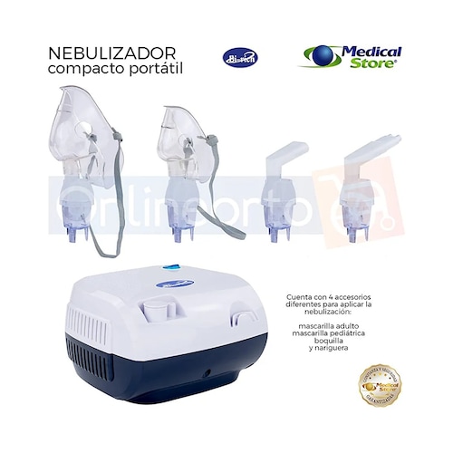 Nebulizador Adulto e Infantil Super Silencioso Modelo CN116, Contiene Kit de Mascarilla Adulta e Infantil, Boquilla en T, Narizera, Manguera de Aire, Taza Nebulizadora y Repuestos para Filtros de Aire
