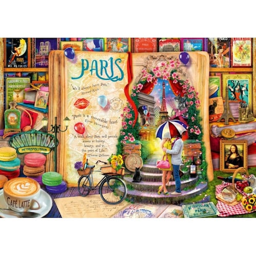 Rompecabezas Life is an Open Book Paris Bluebird 1000 pz
