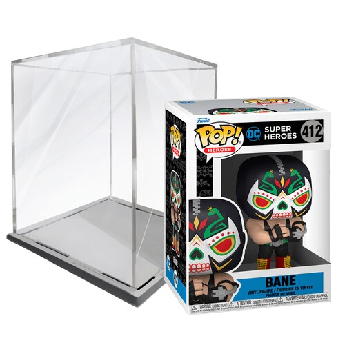 Funko Pop Heroes: Dia de los DC- Bane #412 Bane Edicion Especial Brilla Oscuridad 58188 con Protector de Acrilico