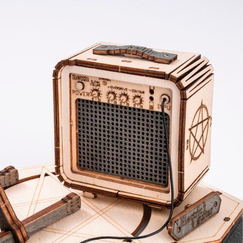 Rompecabezas Guitarra Eléctrica Armar Bloques Madera Robotime .