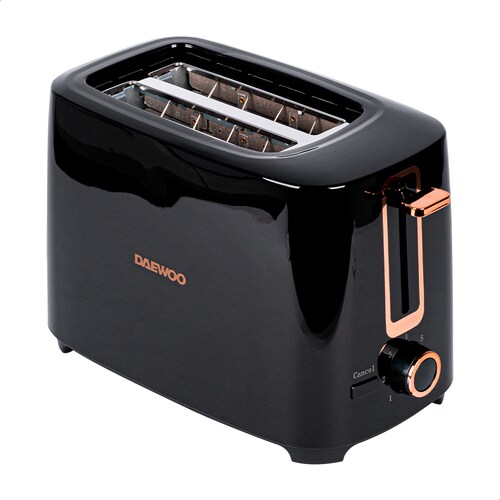 Tostador Retro Negro con Oro Rosa Daewoo DST-6564 con 2 ranuras