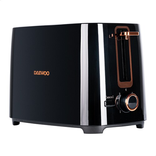 Tostador Retro Negro con Oro Rosa Daewoo DST-6564 con 2 ranuras