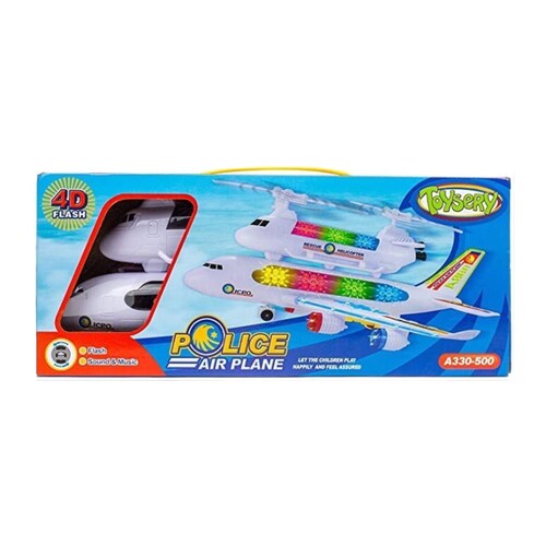 Avion De Rescate Con Luces 4d Y Movimiento Police Air Plane