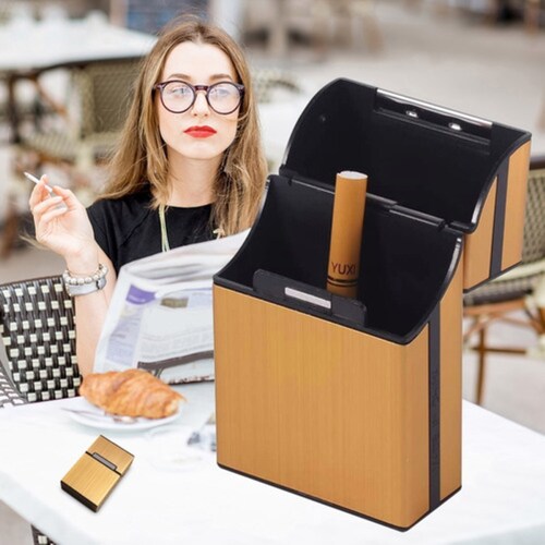 Pitillera Plegable Para Mujer, Pitillera Extendida Portátil ORO