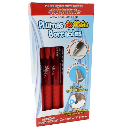 10 Plumas de tinta borrables boligrafo retráctiles, color azul negro rojo, Bolígrafos borrables Frixion Punta 0.7mm