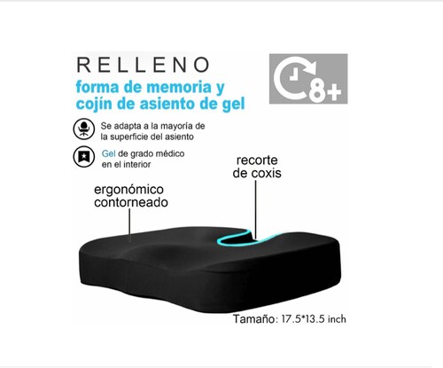 Cojin Gel De Asiento De Espuma Viscoelastica Para Auto Silla