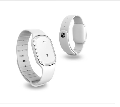 Brazalete Repelente Ultrasónico De Mosquitos Con Reloj Blanco