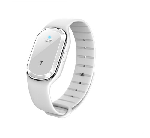 Brazalete Repelente Ultrasónico De Mosquitos Con Reloj Blanco