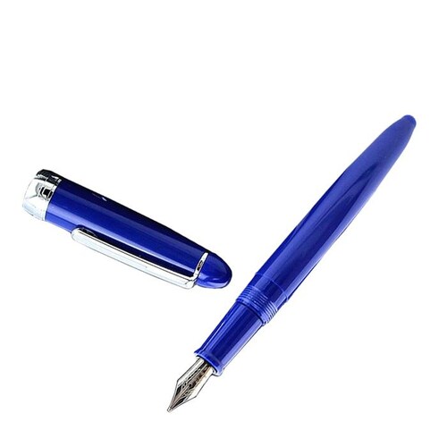 Bolígrafo Tipo Fuente Profesional MXBPL-009-2 1pza 0,5mm Punta Azul 1 Tinta Roja Acero Inoxidable Para Cartucho SmallCartri 3,4mm, BluePearl